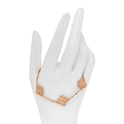 Van Cleef & Arpels 18K Rose Gold 5 Motifs Vintage Alhambra Bracelet 2 of 7