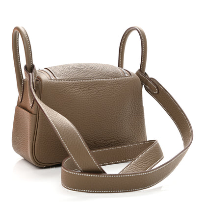 Hermes Taurillon Clemence Mini Lindy 20 Etoupe 1 of 11