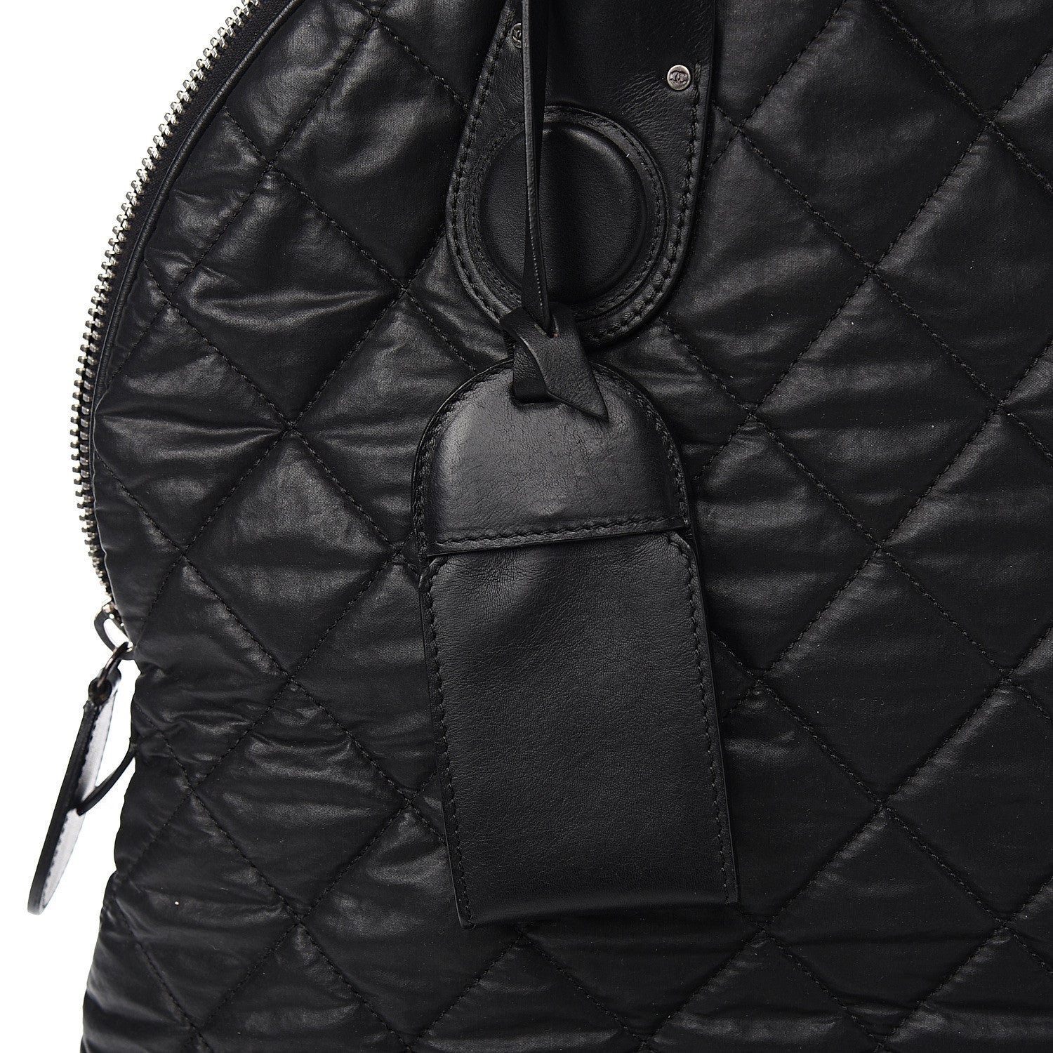 Chanel Coated Canvas Quilted Large Garment Travel Bag Black 9 of 9