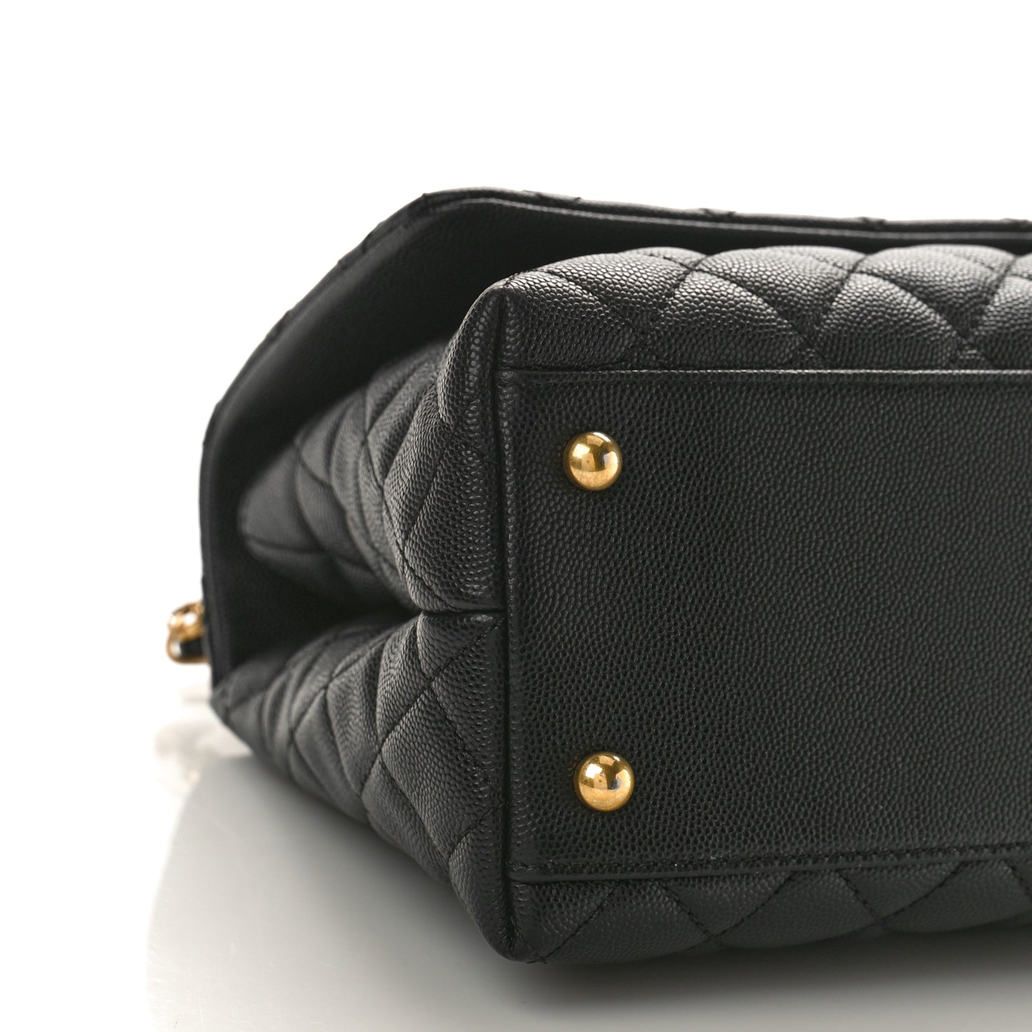 Caviar Quilted Small Coco Handle Flap Black