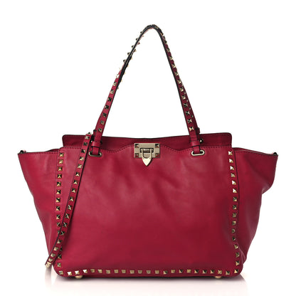 Valentino Garavani Vitello Medium Rockstud Tote Cyclamin 1 of 9