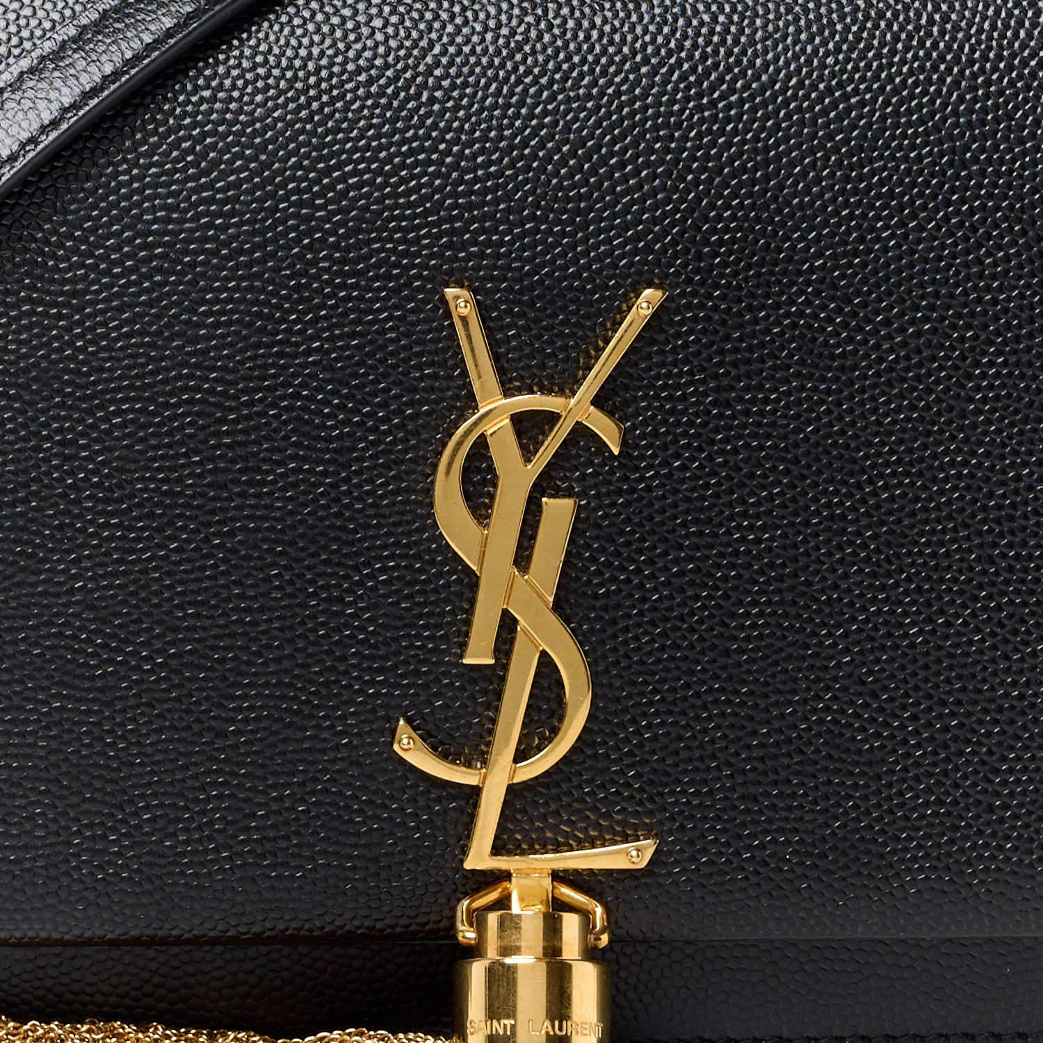 Saint Laurent Grain De Poudre Classic Monogram Kate Tassel Chain Wallet Black 7 of 9