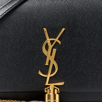 Saint Laurent Grain De Poudre Classic Monogram Kate Tassel Chain Wallet Black 7 of 9