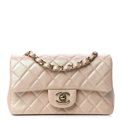 Chanel Iridescent Calfskin Quilted Mini Rectangular Flap Beige 1 of 10
