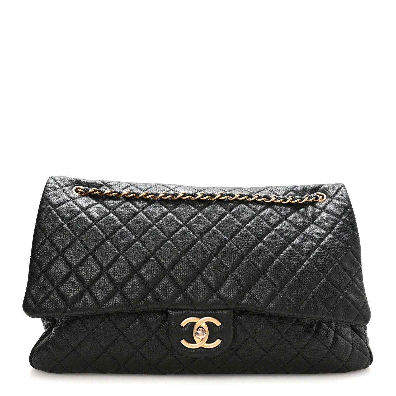 Chanel Grained Calfskin Quilted XXL Travel Flap Bag Black 1 of 10