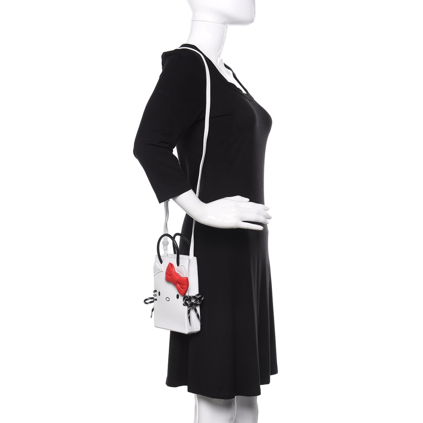 Calfskin Hello Kitty Phone Holder White