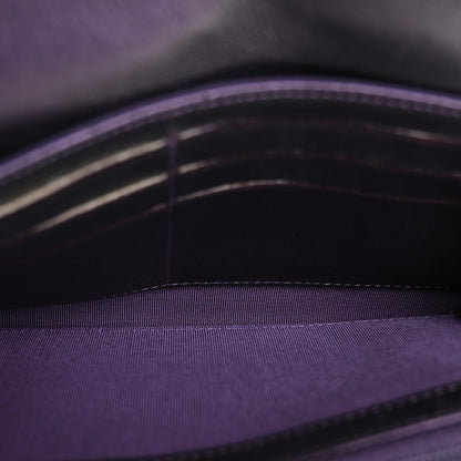 Chanel Iridescent Lambskin Quilted Large Gusset Flap Wallet Purple 5 of 16