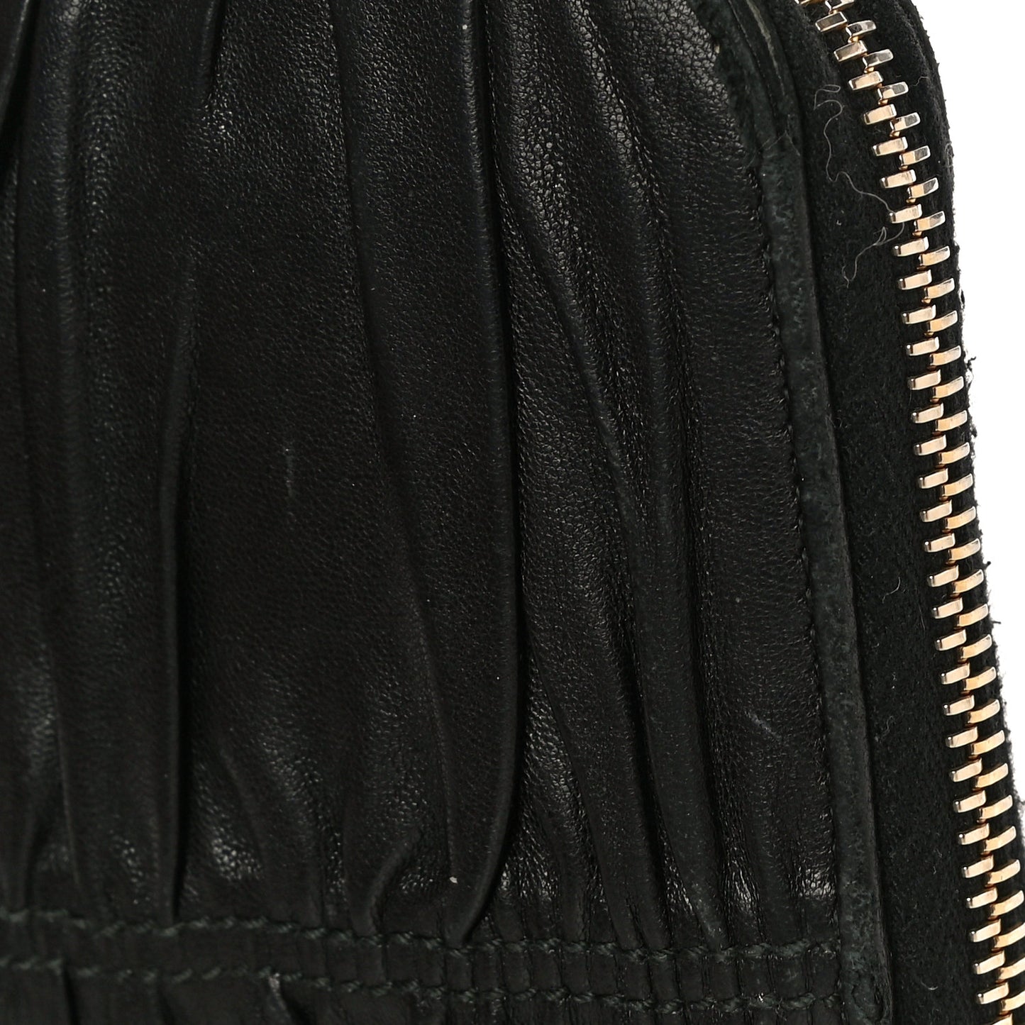 Nappa Gaufre Zip Around Wallet Black