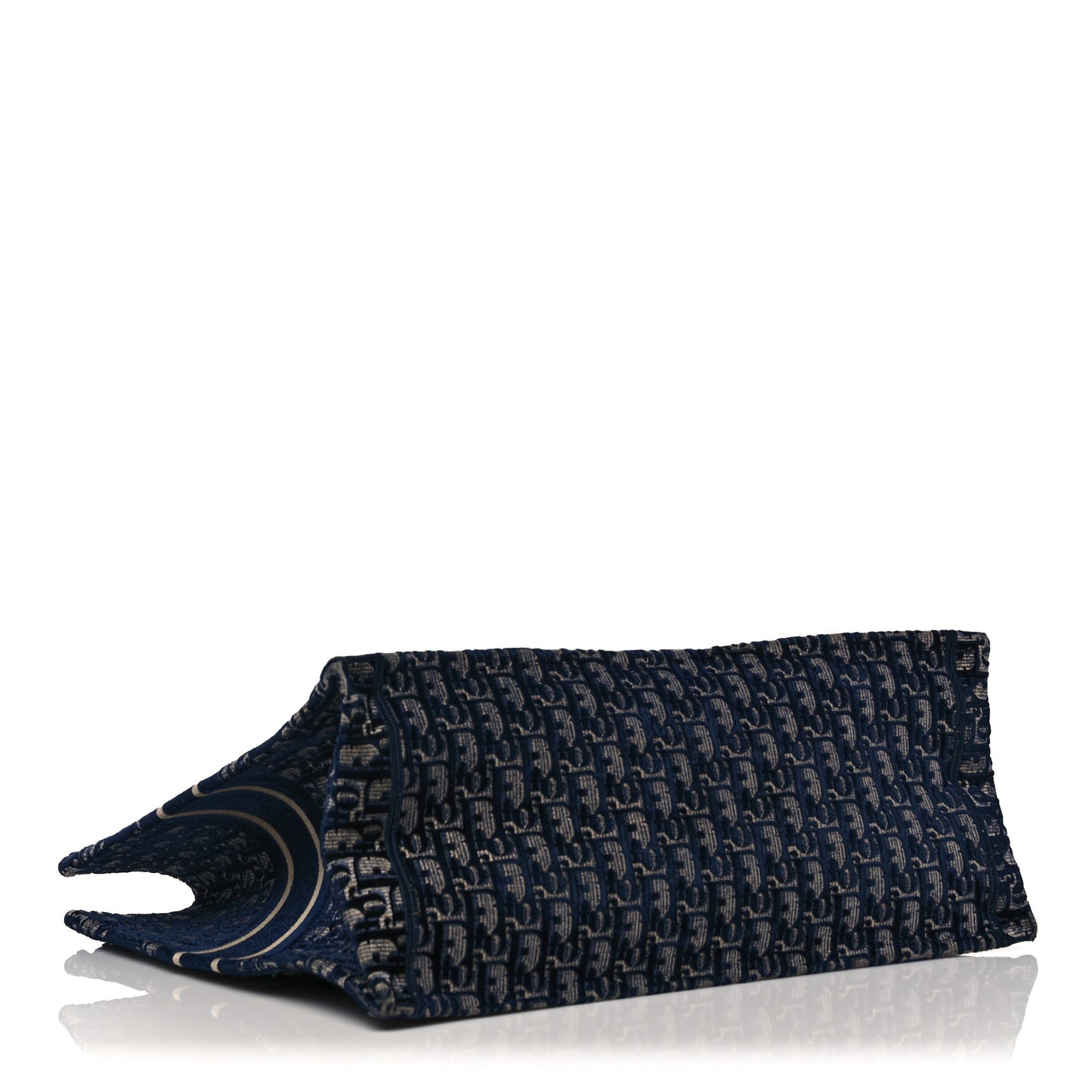 Oblique Velvet Book Tote Blue Multicolor