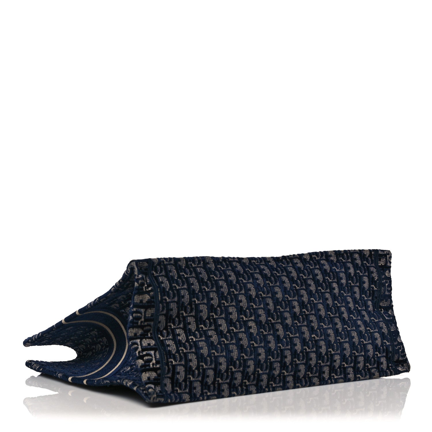 Christian Dior Oblique Velvet Book Tote Blue Multicolor 4 of 14