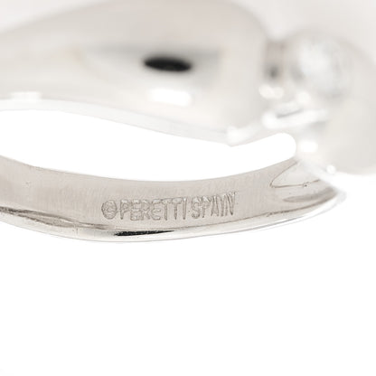 Tiffany Platinum Diamond Elsa Peretti Double Teardrop Ring 48 4.5 4 of 5