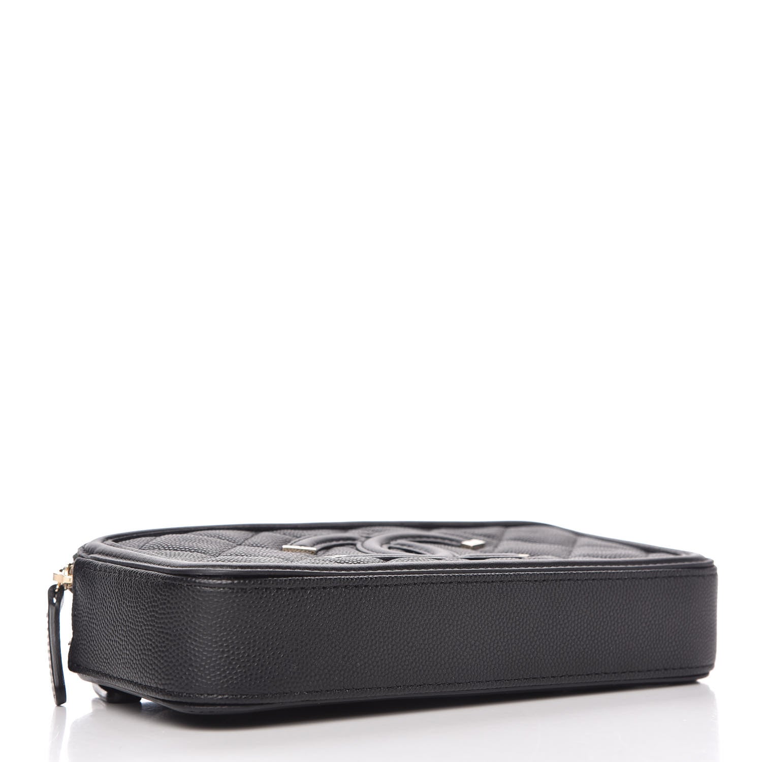 Chanel Caviar Quilted CC Filigree Clutch With Chain Black 4 of 12