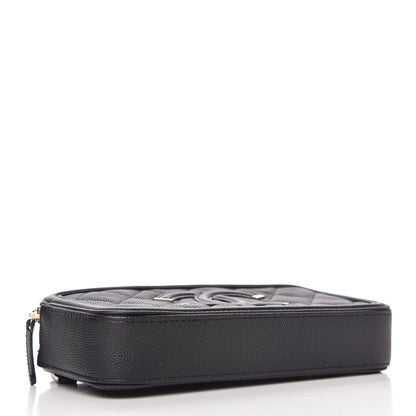 Chanel Caviar Quilted CC Filigree Clutch With Chain Black 4 of 12
