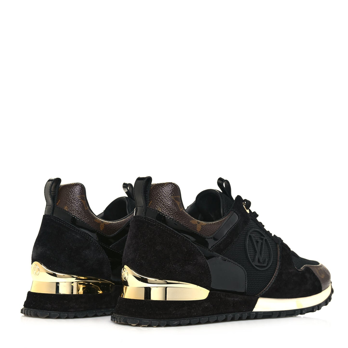 Suede Monogram Run Away Sneakers 40 Black
