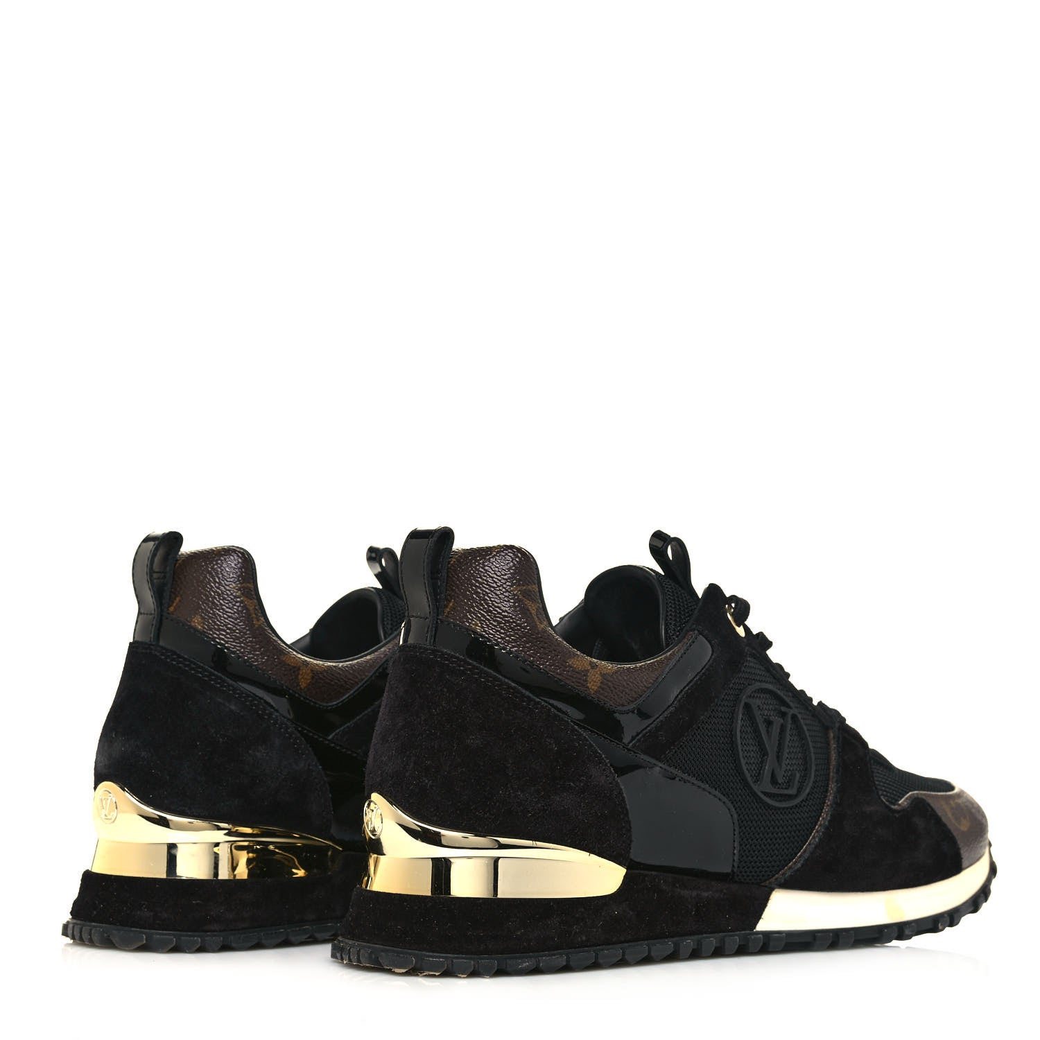 Louis Vuitton Suede Monogram Run Away Sneakers 40 Black 4 of 8