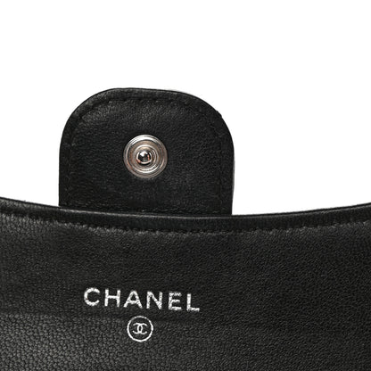 Chanel Lambskin Quilted Flap Card Holder Wallet Black 10 of 11