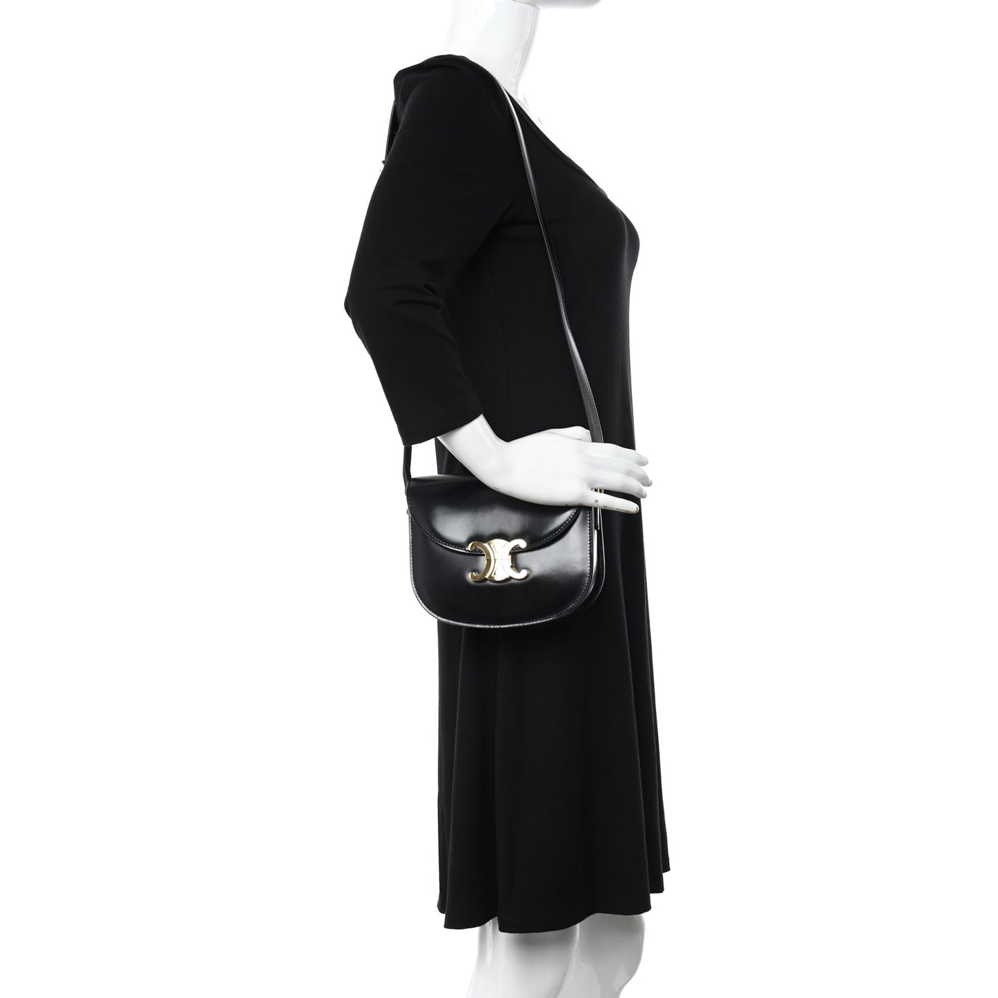 Shiny Calfskin Teen Besace Black
