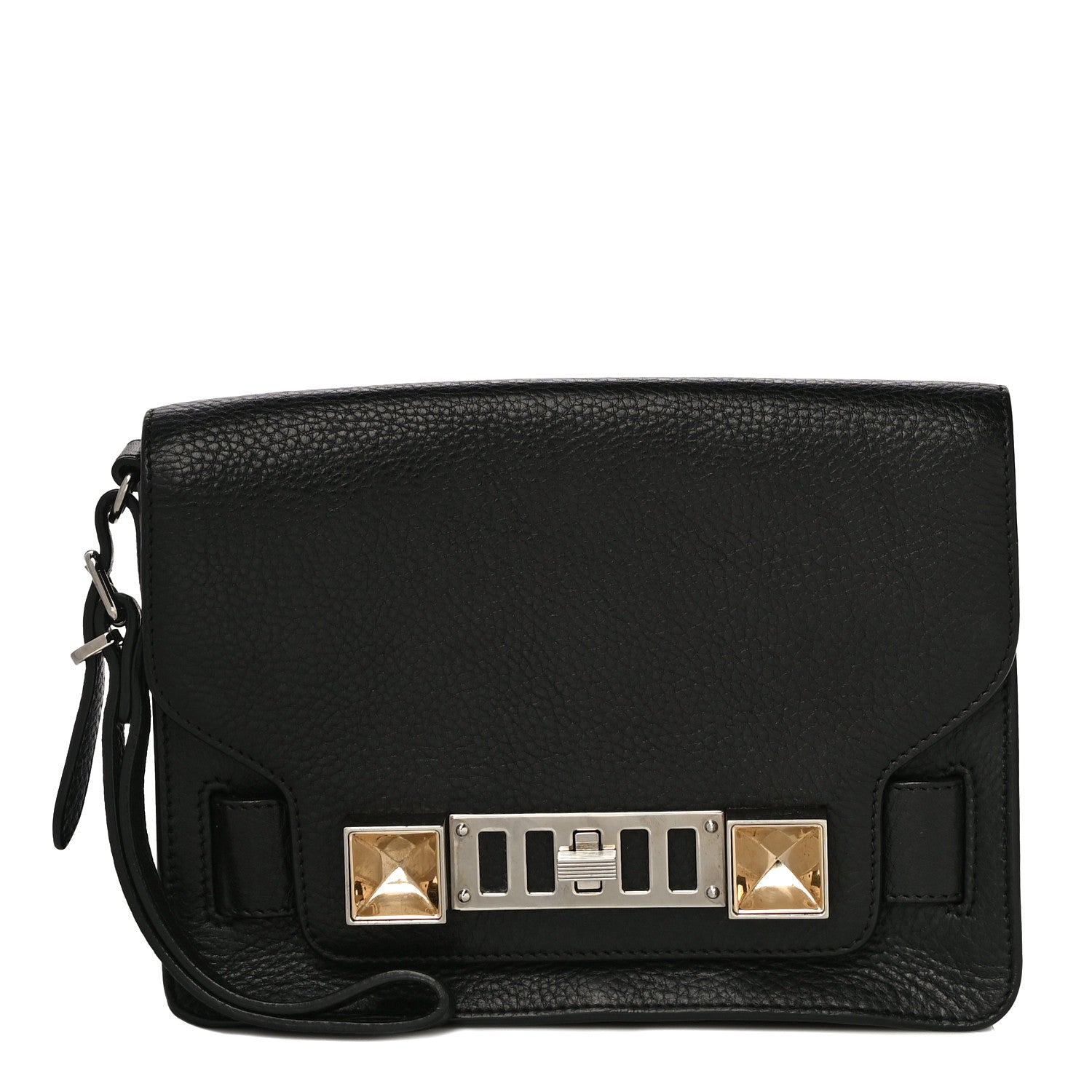 Proenza Schouler Textured Leather PS11 Wristlet Clutch Black 1 of 14