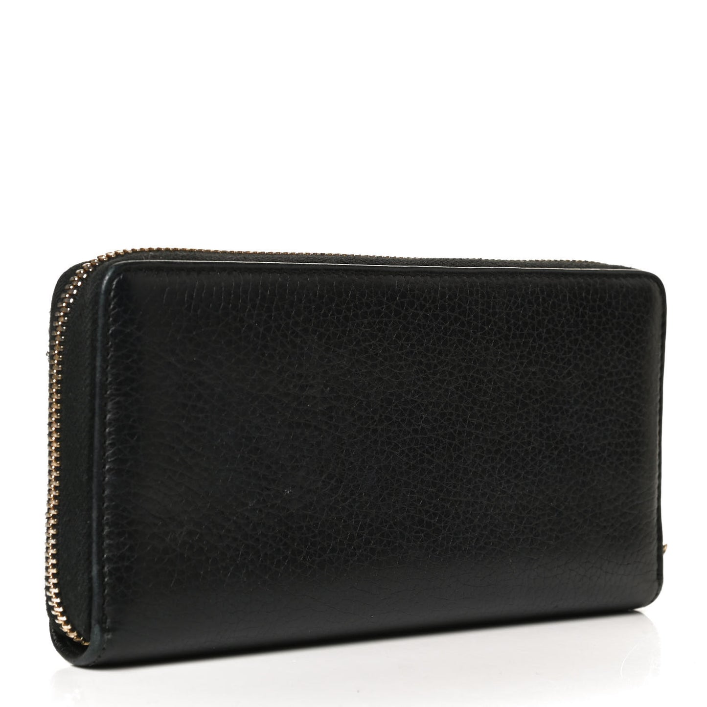 Pebbled Calfskin Soho Zip Around Wallet Black