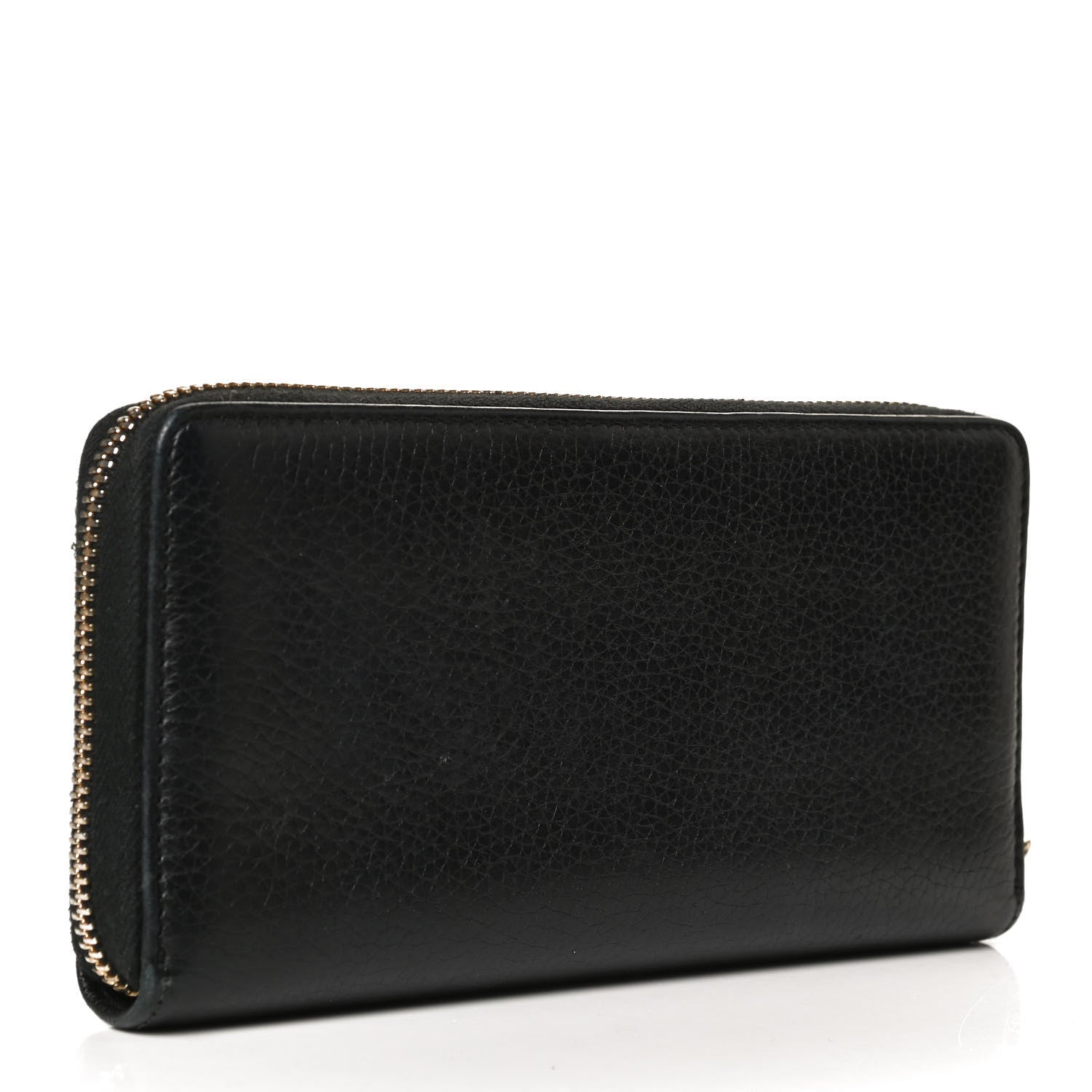 Gucci Pebbled Calfskin Soho Zip Around Wallet Black 3 of 12
