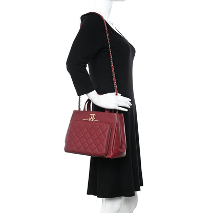 Chanel Caviar Quilted Small Business Affinity Shopping Bag Red 2 of 11