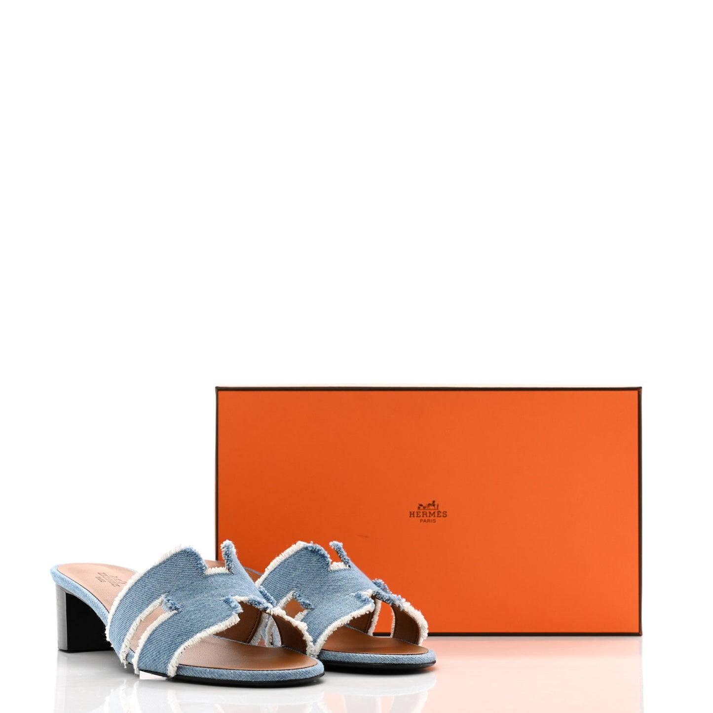 Denim Fringe Oasis Sandals 38.5 Bleu Clair