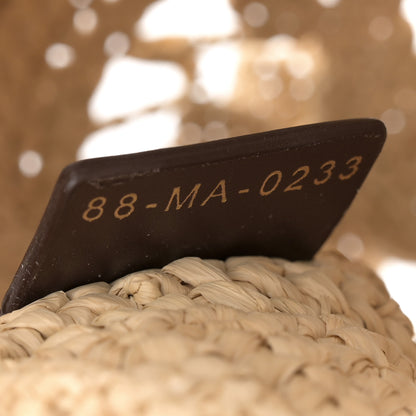 Christian Dior Woven Raffia Floral Embellished Small Book Tote Natural 9 of 12