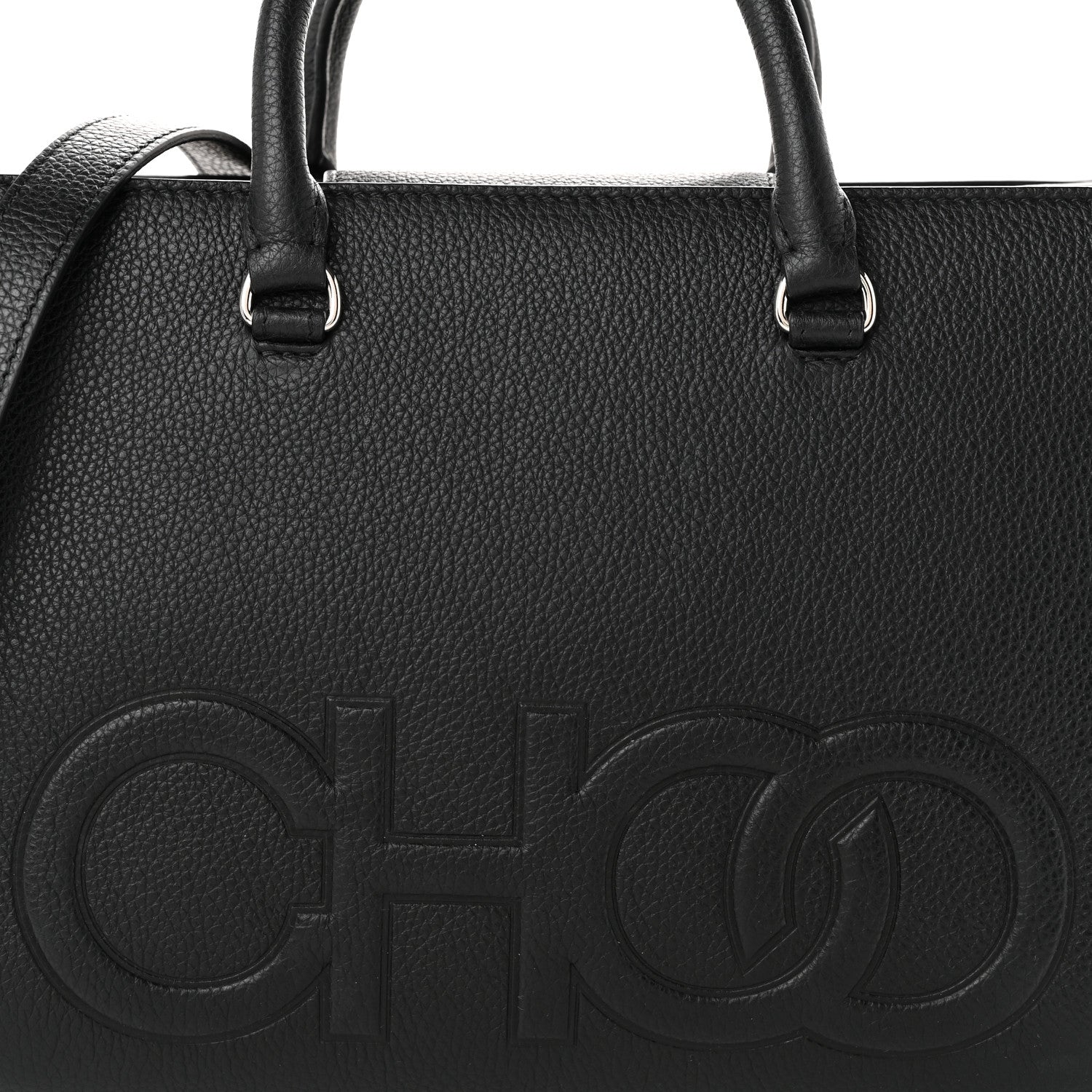 Jimmy Choo Grained Calfskin Embossed Book Tote Black 6 of 9