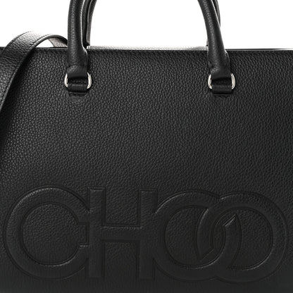 Jimmy Choo Grained Calfskin Embossed Book Tote Black 6 of 9