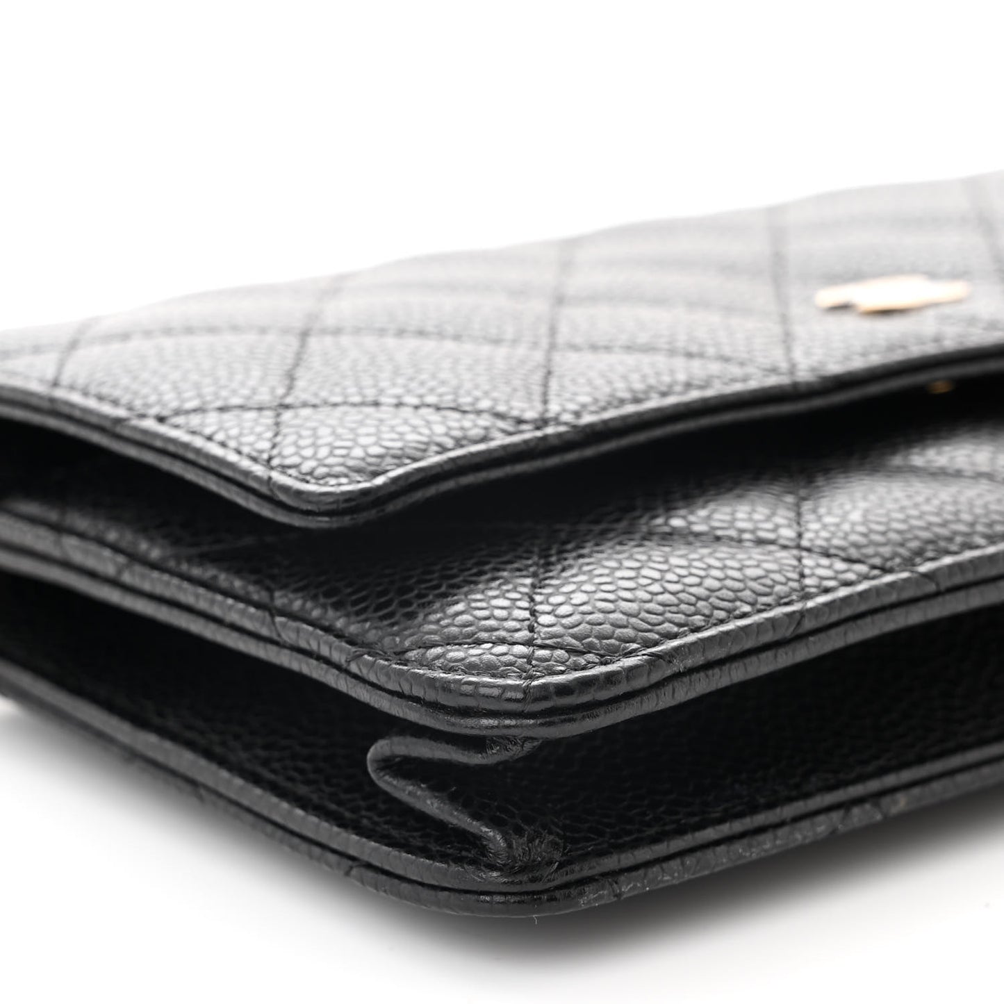 Caviar Quilted Wallet on Chain WOC Black