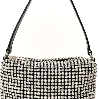 Alexander Wang Mesh Crystal Rhinestone Mini Heiress Pouch Black Silver 8 of 11
