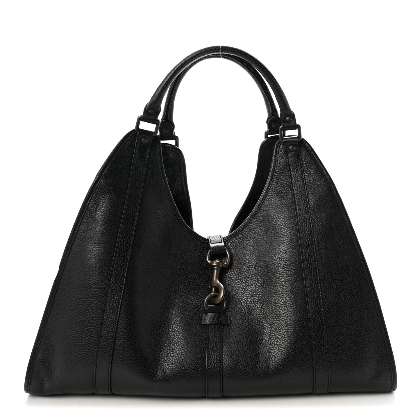 Pebbled Calfskin Large Joy Shoulder Bag Black