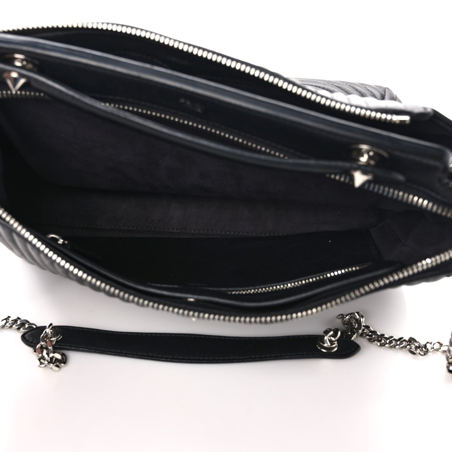 Fendi Shiny Nappa Trapuntata DotCom Chain Satchel Black 5 of 12