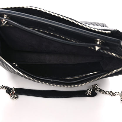 Fendi Shiny Nappa Trapuntata DotCom Chain Satchel Black 5 of 12