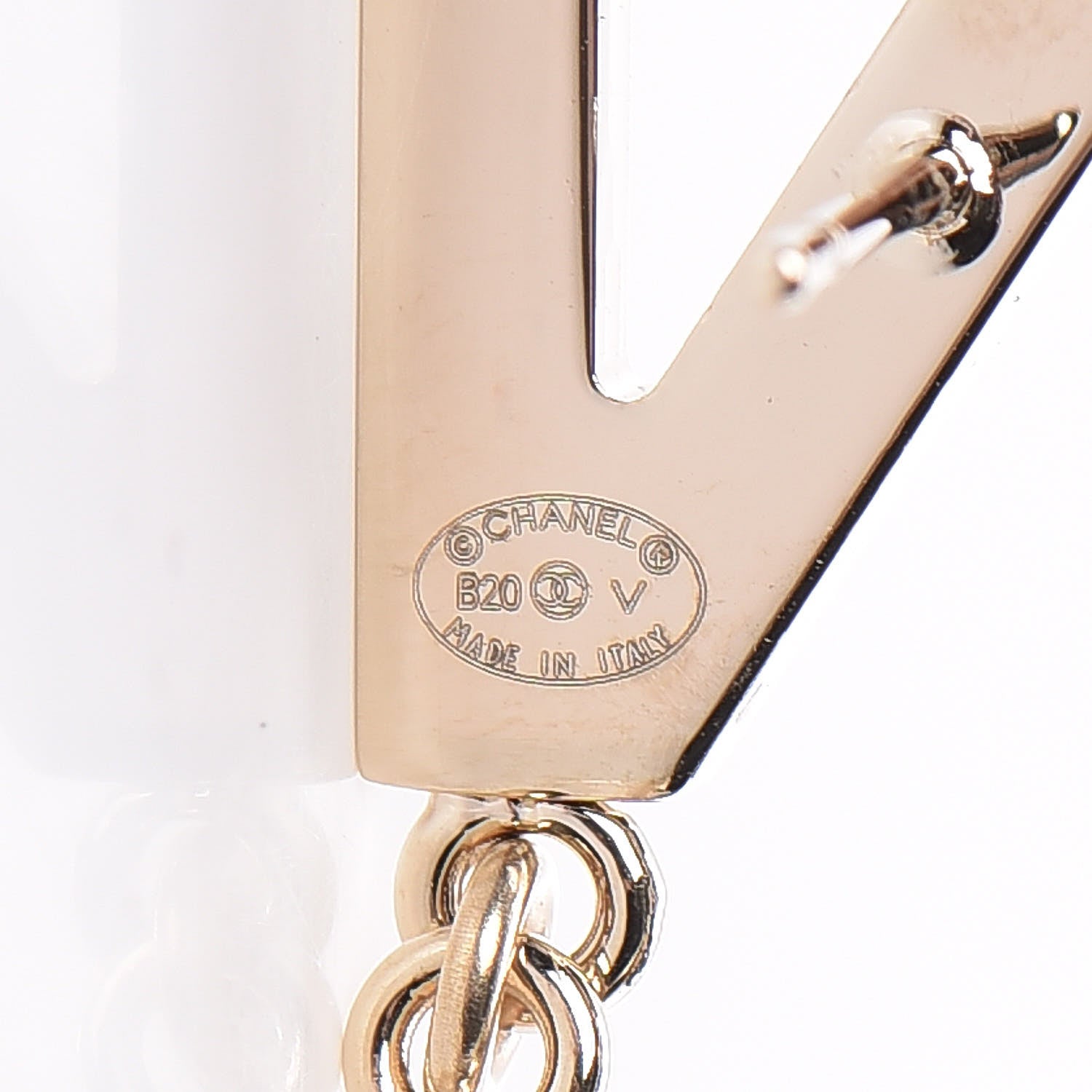 Chanel Metal Cha-Nel Logo Drop Earrings Gold 4 of 5