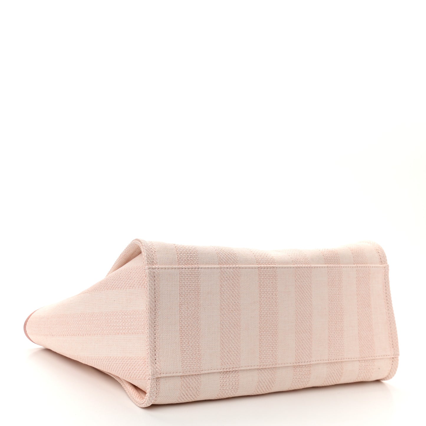 Mixed Fibers Calfskin Striped Medium Deauville Tote Light Pink