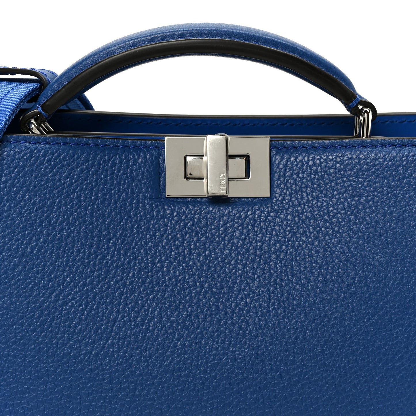 Cuoio Romano Vitello Cover Bi-Color Peekaboo I See U X Cross Satchel Bleu Royal Acciaio