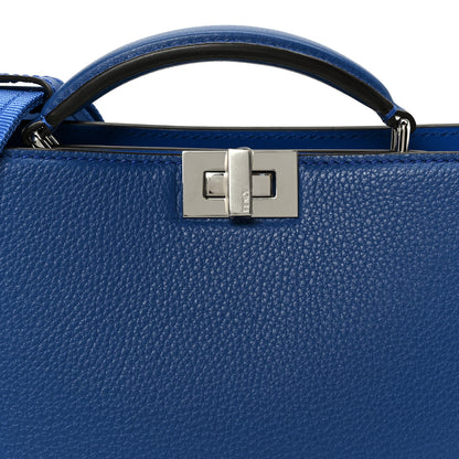 Fendi Cuoio Romano Vitello Cover Bi-Color Peekaboo I See U X Cross Satchel Bleu Royal Acciaio 11 of 13
