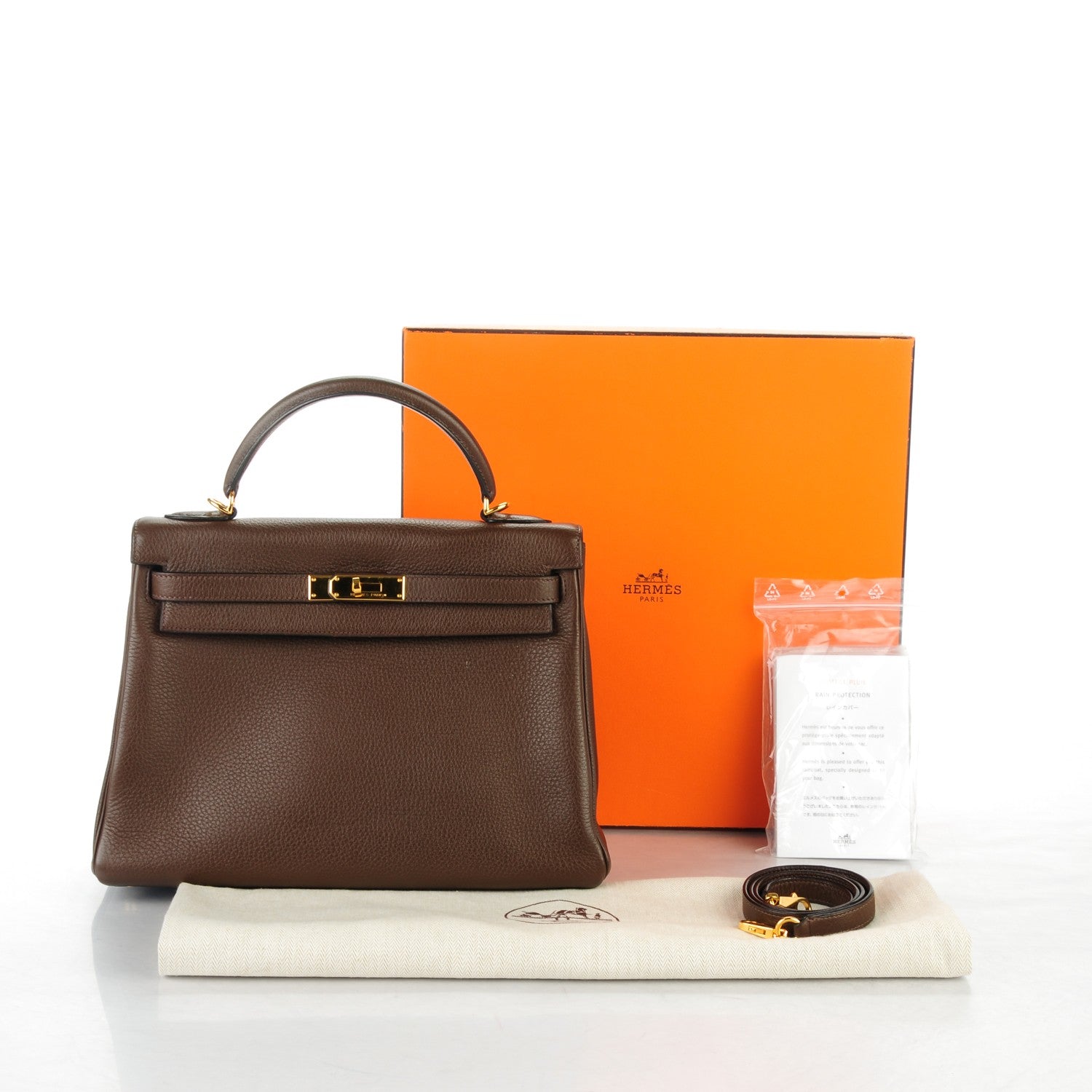 Hermes Taurillon Clemence Kelly Retourne 32 Chocolate 26 of 26