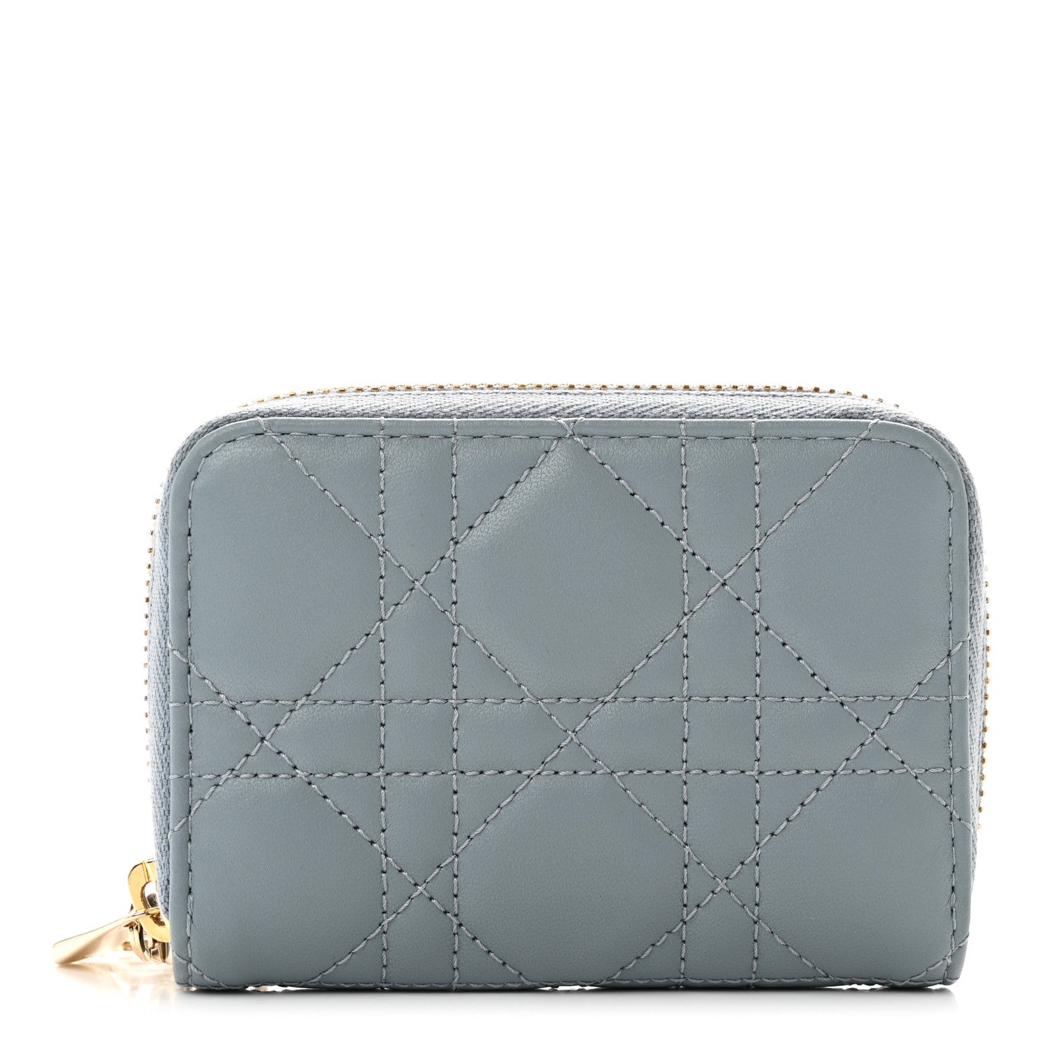 Christian Dior Lambskin Cannage Small Lady Dior Voyageur Coin Purse Cloud Blue 1 of 6