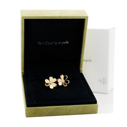 Van Cleef & Arpels 18K Yellow Gold Diamond Large Frivole Clip On Earrings 5 of 5
