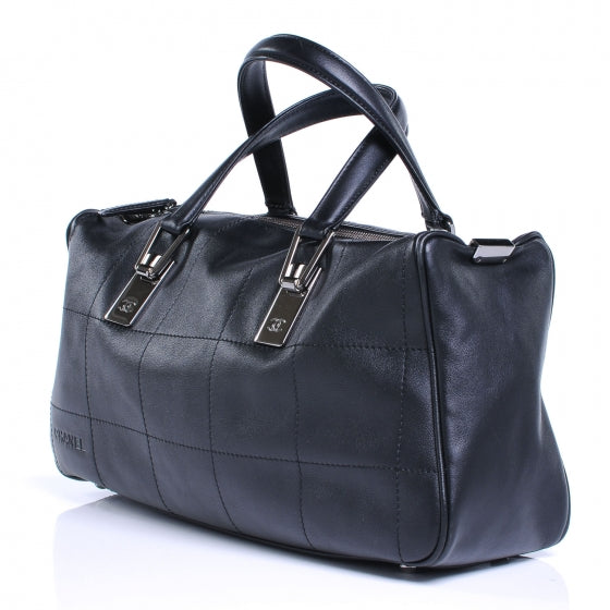 Chanel Leather Square Stitched Handbag Black 3 of 7