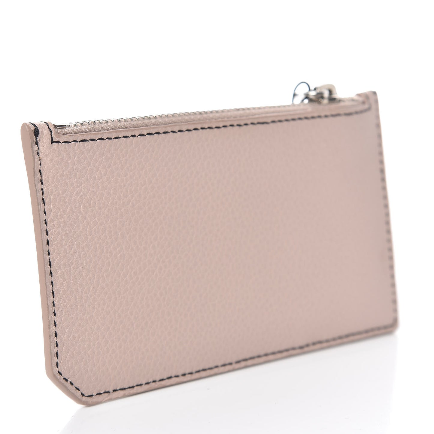 Grained Calfskin 5 Fragments Zip Pouch Card Holder Marble Pink