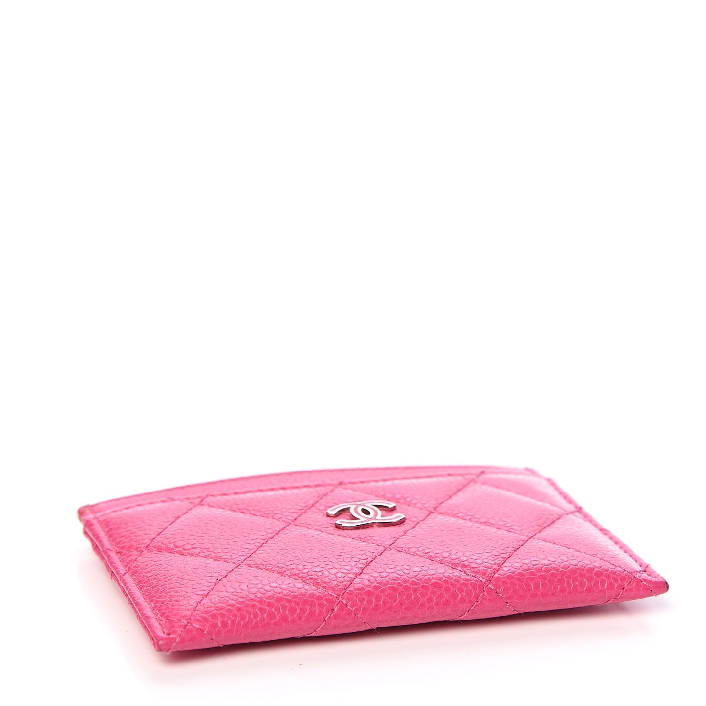 Caviar Quilted Card Holder Pink