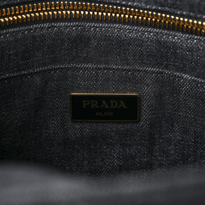 Prada Denim Small Logo Tote Black 6 of 8