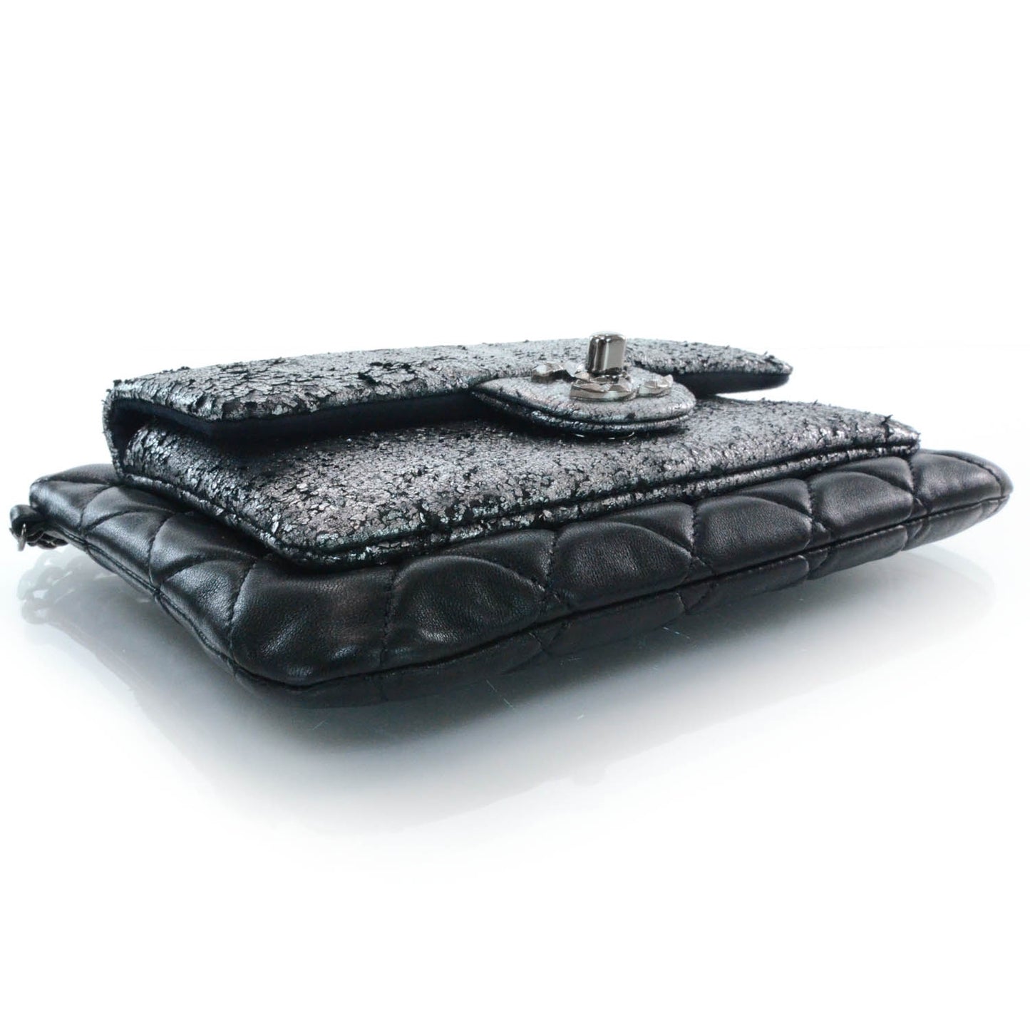 Lambskin Mineral Nights Wristlet Silver Black