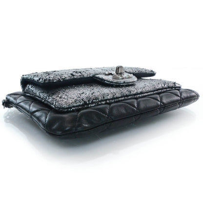 Chanel Lambskin Mineral Nights Wristlet Silver Black 4 of 11