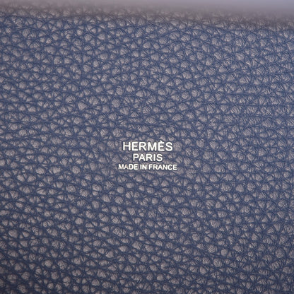 Hermes Taurillon Clemence Picotin Lock 22 MM Bleu Agate 7 of 9