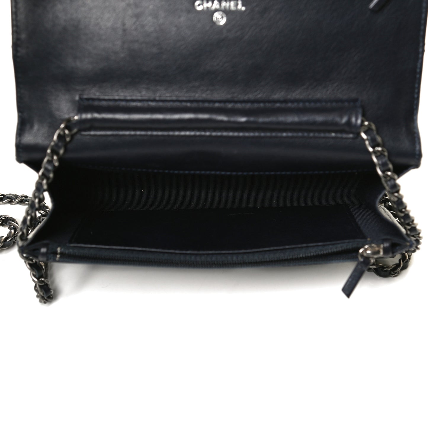 Aged Calfskin Quilted Reissue Wallet On Chain WOC Navy