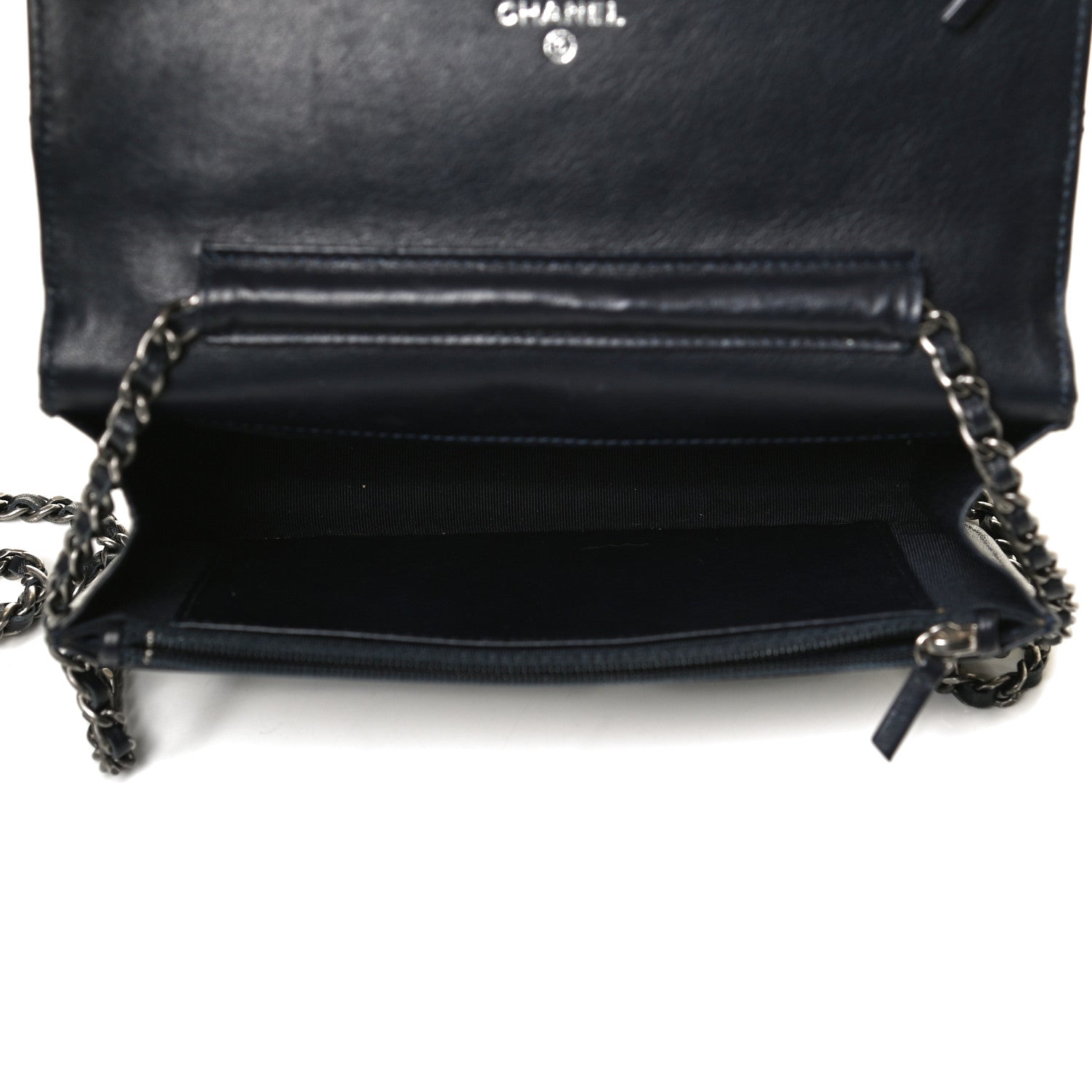 Chanel Aged Calfskin Quilted Reissue Wallet On Chain WOC Navy 5 of 15